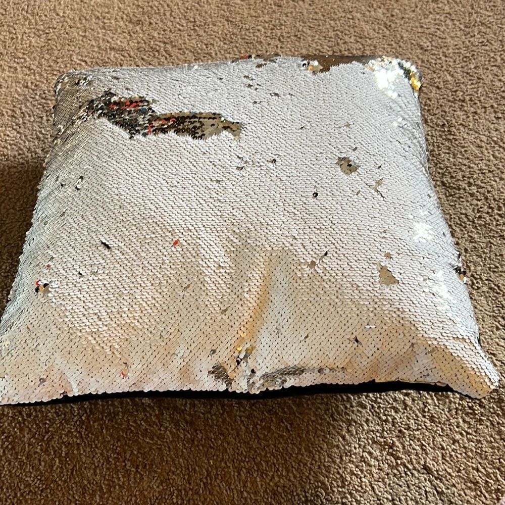 Glitter changing throw pillow‎
